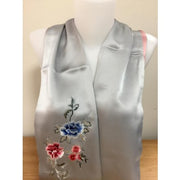 Hand Embroidered Silk Scarf - Snow Blossom Limited