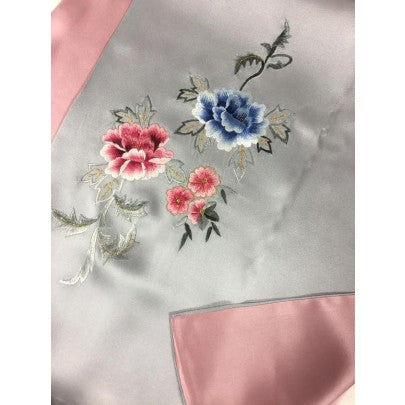 Hand Embroidered Silk Scarf - Snow Blossom Limited