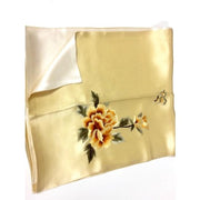 Hand Embroidered Silk Scarf - Snow Blossom Limited