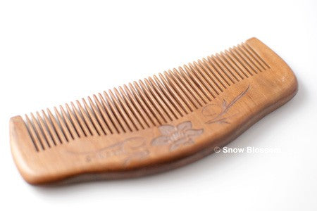 Sweet Peach Wood Comb For Normal Hair 001 - Snow Blossom Limited