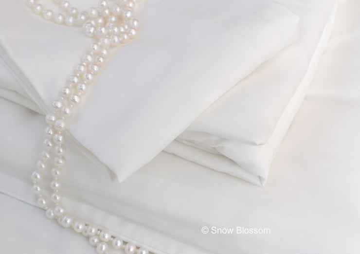 Habotai Silk Flat Sheets - Snow Blossom Limited