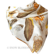 Feather Pure Silk Scalves - Snow Blossom Limited