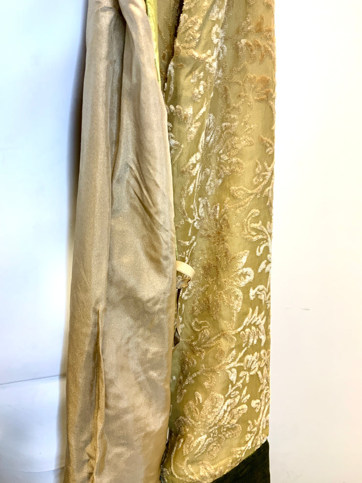 Silk Dressing Gown With Silk Lining - Rosemary - Snow Blossom Limited