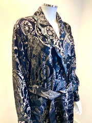 Silk Dressing Gown With Silk Lining - Rosemary - Snow Blossom Limited