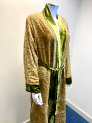 Silk Dressing Gown With Silk Lining - Rosemary - Snow Blossom Limited