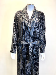 Silk Dressing Gown With Silk Lining - Rosemary - Snow Blossom Limited