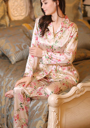 Printed Silk Pyjamas - Blossom - Snow Blossom Limited