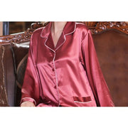 Silk Pyjamas For Ladies -Ruby Red - Snow Blossom Limited