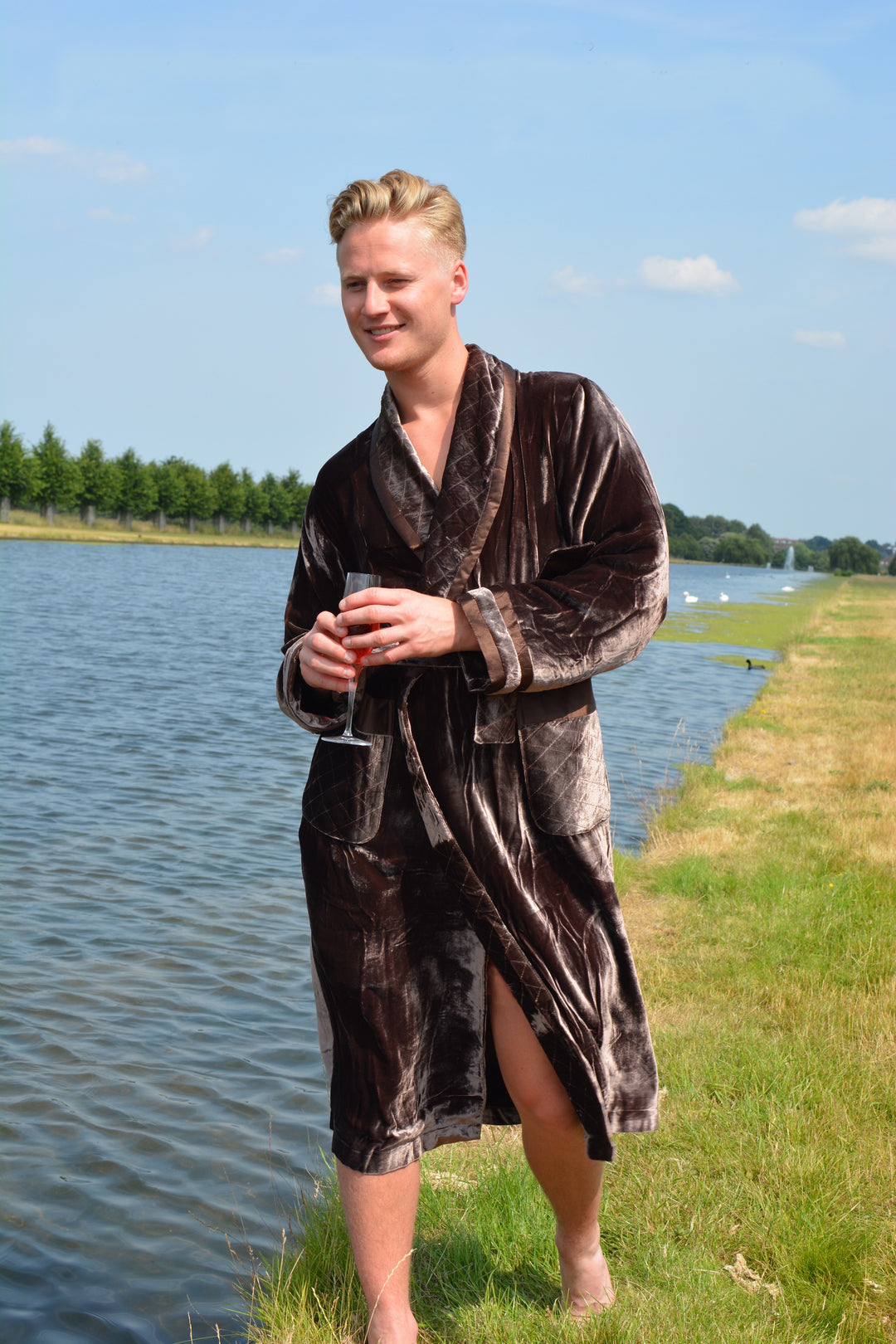 velvet silk dressing gown Foliosa - Velvet robe